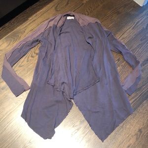 Michael Stars Raw Hem Waffle Open Cardigan